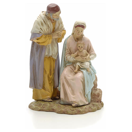 STOCK Natività su base resina dipinta 16 cm 1