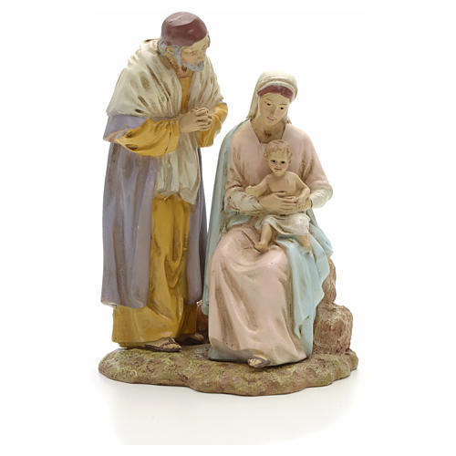 Nativity on base, painted resin 16 cm STOCK 1