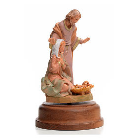 Sainte Famille crèche 18 cm avec carillon Fontanini