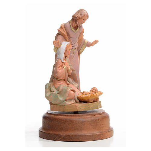 Sainte Famille crèche 18 cm avec carillon Fontanini 5