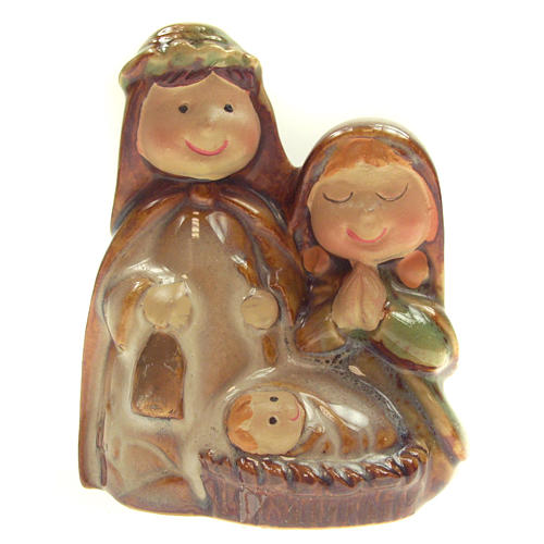 Nativity scene in ceramic, 6cm, 2 finishings 1