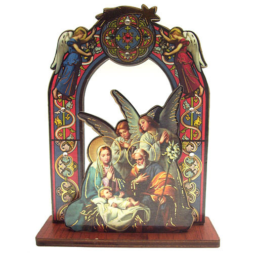 Image Sainte Famille et anges sur base 11cm 1