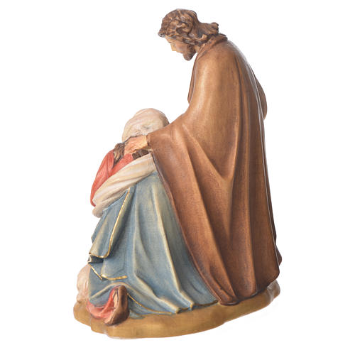 Sagrada Família com ovelha madeira Val Gardena pintada 3