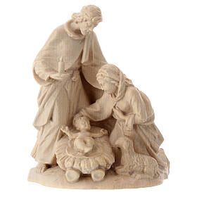 Holy Family with sheep in Valgardena wood, natural wax