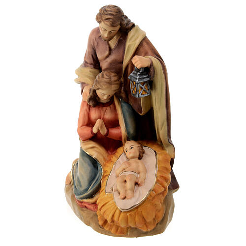Holy Family group statue in painted Valgardena wood 5