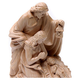 Holy Family group statue in Valgardena wood, natural wax
