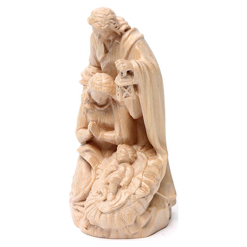 Holy Family group statue in Valgardena wood, natural wax 3