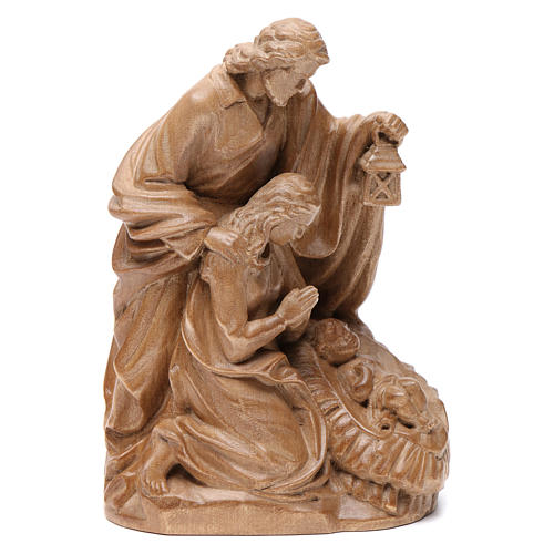 Holy Family group statue in Valgardena wood, patinated finish 1