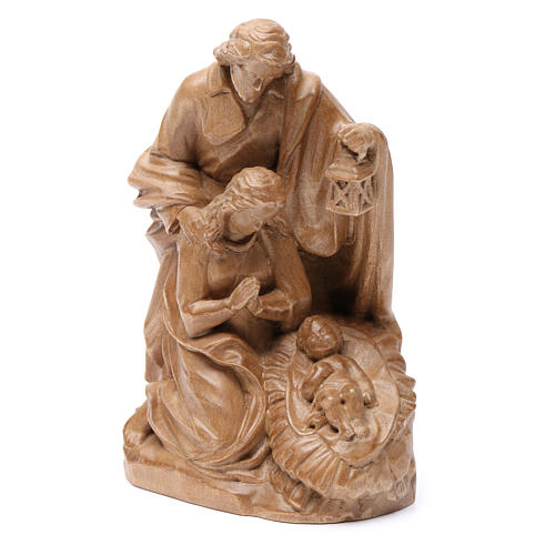 Holy Family group statue in Valgardena wood, patinated finish 2