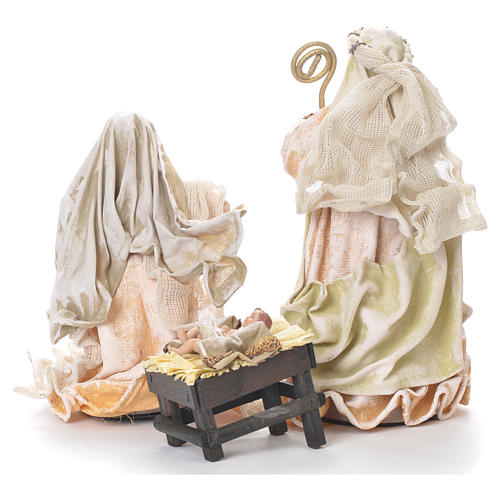 Nativity in fabric and resin 25.5cm, antique finish 3