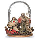 Nativity scene with arch in fabric and resin green red finish measuring 41cm s1