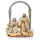 Nativity figurine with arch in fabric and resin, cream gold 41cm s1