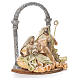 Nativity figurine with arch in fabric and resin, cream gold 41cm s2