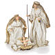 Nativity scene in resin, 19cm white and gold s1