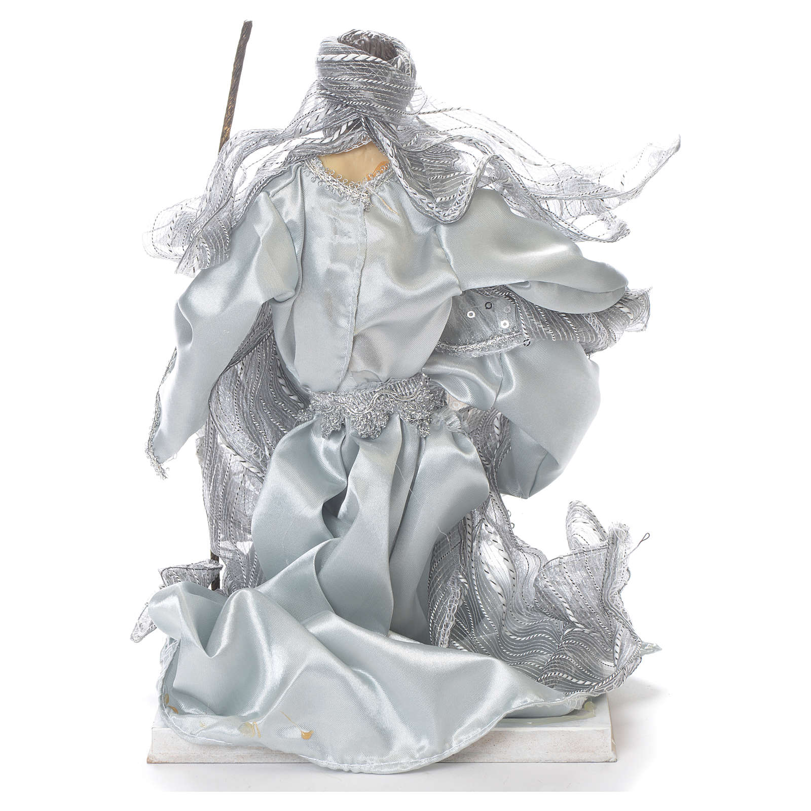 Nativity scene in resin and fabric, 20cm silver online sales on