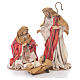 Nativity in fabric and resin measuring 26cm, red beige finish s1