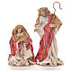Nativity in fabric and resin measuring 26cm, red beige finish s2