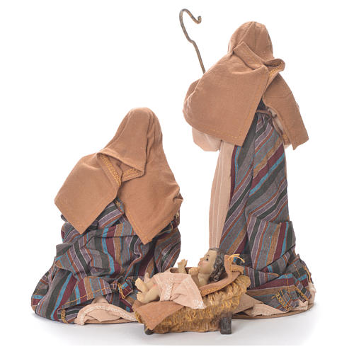 Nativity in fabric and resin measuring 26cm, brown beige finish 3