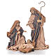 Nativity in fabric and resin measuring 26cm, brown beige finish s1