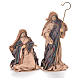 Nativity in fabric and resin measuring 26cm, brown beige finish s2