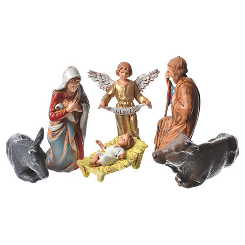 Heilige Familie, Set, 6-teilig, Krippenfiguren, für 8 cm Krippe, Moranduzzo 1