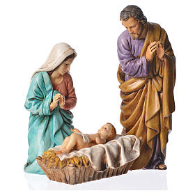 Nativity scene with 3 figurines, 13cm Moranduzzo