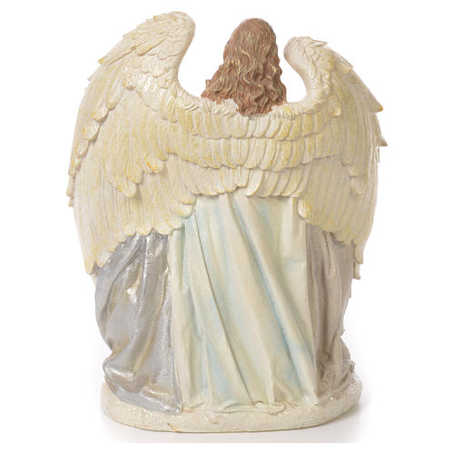 Holy Family with Angel in resin, 31cm White 3