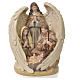 Sacra Famiglia con Angelo 31 cm resina fin. Multigold s1