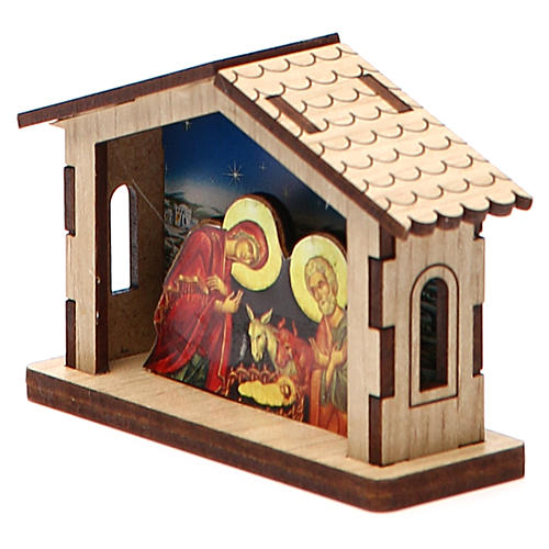 Mini Nativity Scene Holy Family made of wood 4
