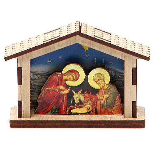 Mini Nativity Scene Holy Family made of wood 3