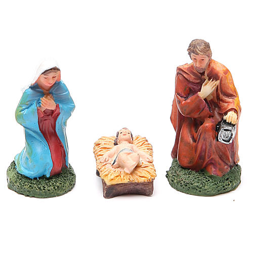 Nativity figurine in resin 6cm, multicoloured 1