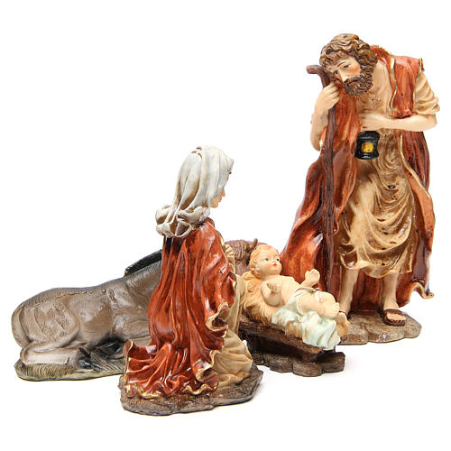 Nativity figurine in resin 32cm, soft colour, 5 statues 4