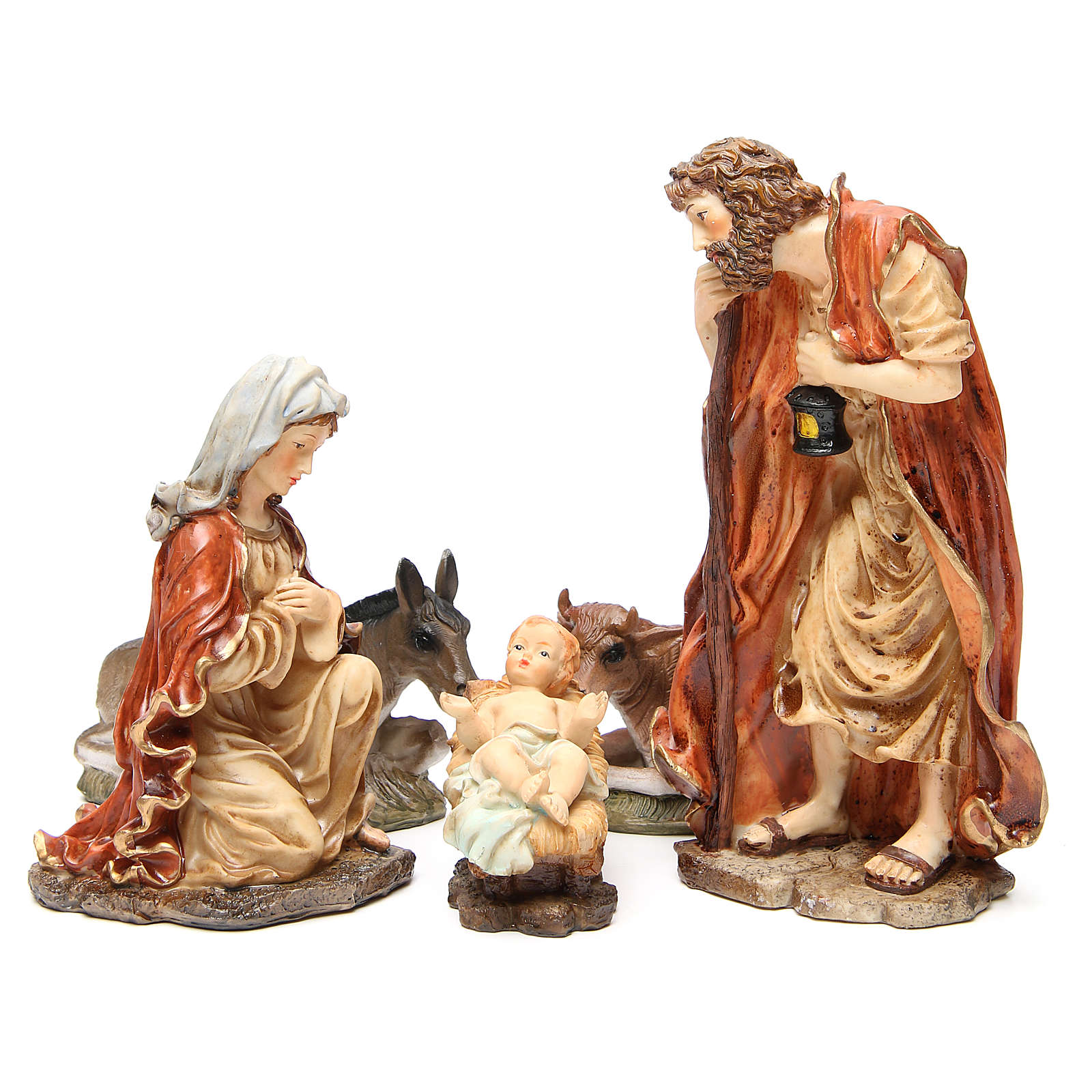 Nativity figurine in resin 32cm, soft colour, 5 statues | online sales ...