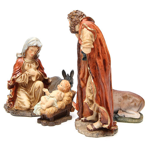 Nativity figurine in resin 32cm, soft colour, 5 statues 2