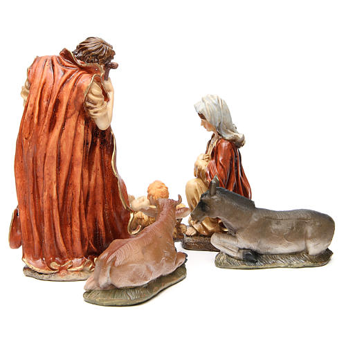 Nativity figurine in resin 32cm, soft colour, 5 statues 3