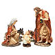 Nativity figurine in resin 32cm, soft colour, 5 statues s1