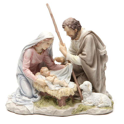 Holy Family 20cm painted resin 1