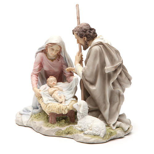 Holy Family 20cm painted resin 2