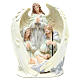 Holy family with angel measuring 31cm, in resin with White finish s1