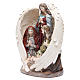 Holy family with angel measuring 31cm, in resin with natural finish s2