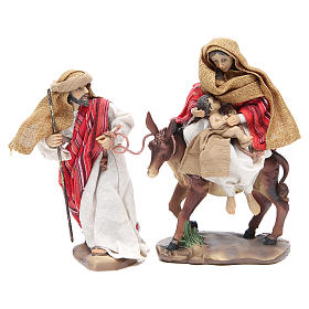 Natività: Fuga in Egitto 24 cm 2 pz resina fin. Red Beige