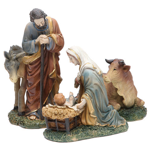 Nativity with 3 figurines measuring 20cm, in resin with animals 1
