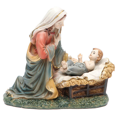 Nativity with 3 figurines measuring 20cm, in resin with animals 2