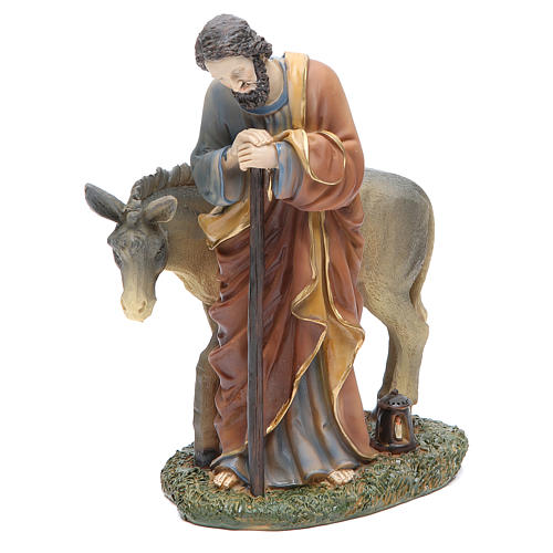 Nativity with 3 figurines measuring 20cm, in resin with animals 3