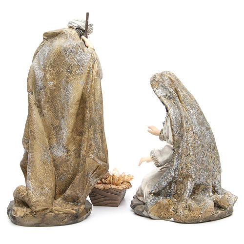 Nativity measuring 31.5cm, 3 figurines in resin with Cream Gold finish 4
