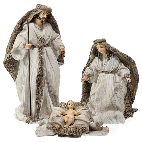 Nativity measuring 19cm, 3 figurines in resin with Cream Gold finish 1