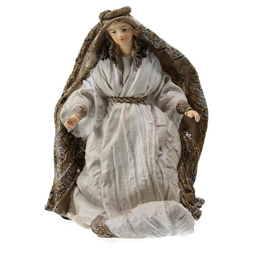Natività 19 cm 3 pz resina fin. Cream Gold 4