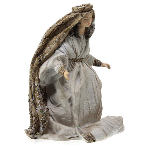 Natività 19 cm 3 pz resina fin. Cream Gold 6