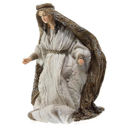 Natività 19 cm 3 pz resina fin. Cream Gold 7