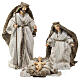 Natività 19 cm 3 pz resina fin. Cream Gold s1